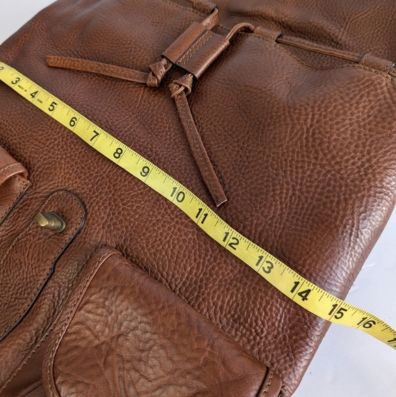 Anonimo Fiorentino Pebbled Leather Drawstring Closure Backpack Bookbag Brown - Picture 16 of 16